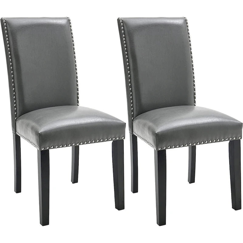 Faux Leather Kitchen Dining Accent Chairs of 2