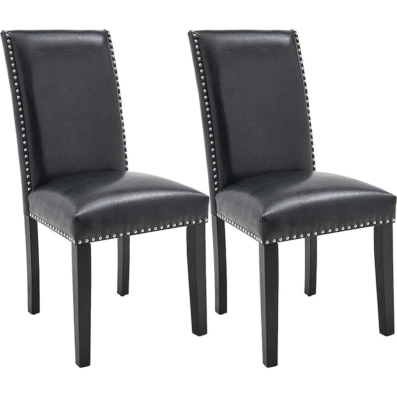 Faux Leather Kitchen Dining Accent Chairs of 2
