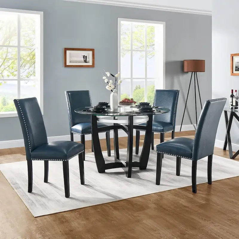 Faux Leather Kitchen Dining Accent Chairs of 2