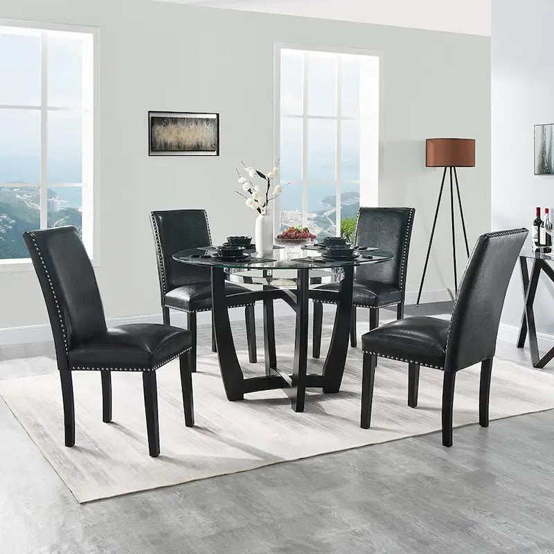 Faux Leather Kitchen Dining Accent Chairs of 2