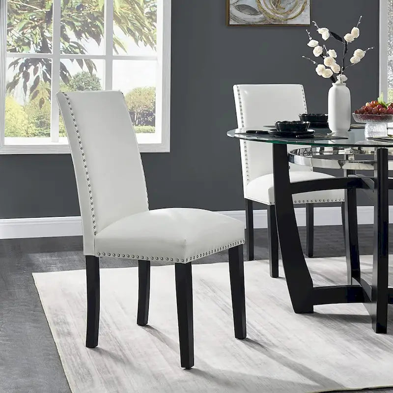 Faux Leather Kitchen Dining Accent Chairs of 2