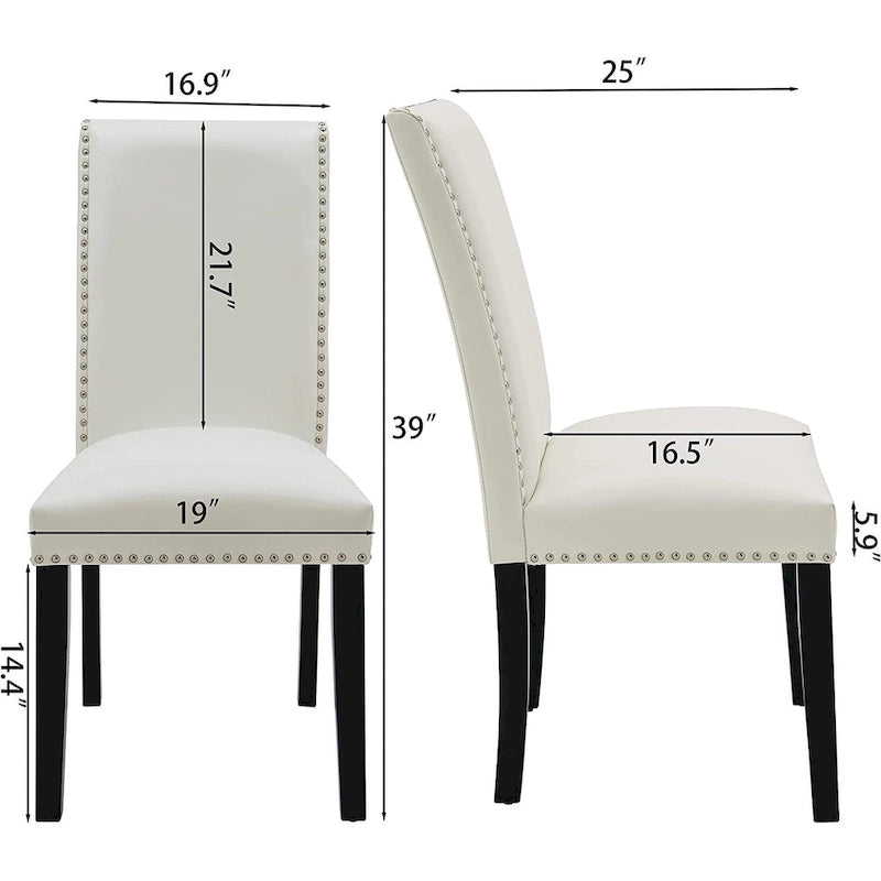 Faux Leather Kitchen Dining Accent Chairs of 2