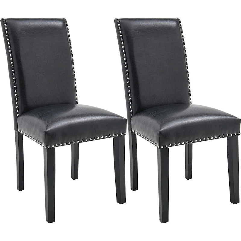 Faux Leather Kitchen Dining Accent Chairs of 2