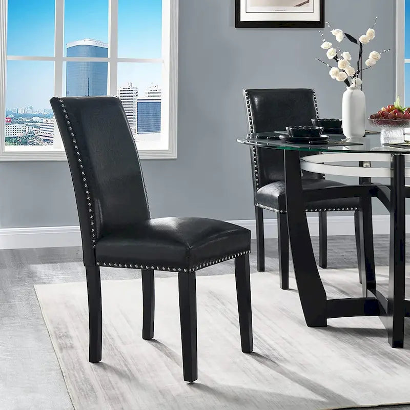 Faux Leather Kitchen Dining Accent Chairs of 2