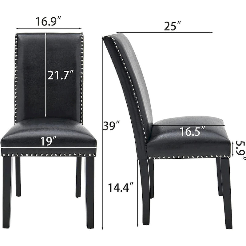 Faux Leather Kitchen Dining Accent Chairs of 2