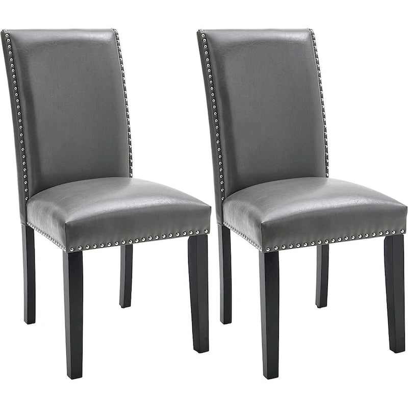 Faux Leather Kitchen Dining Accent Chairs of 2