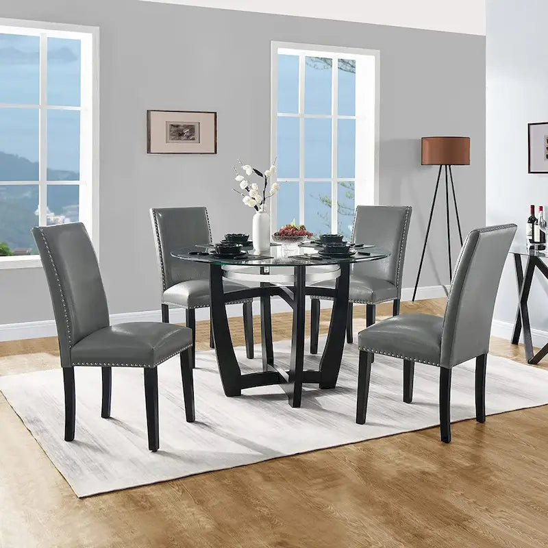 Faux Leather Kitchen Dining Accent Chairs of 2