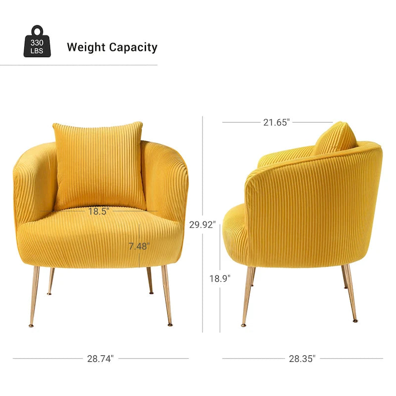 of 2 Velvet Accent Side Chair with Back Cushion