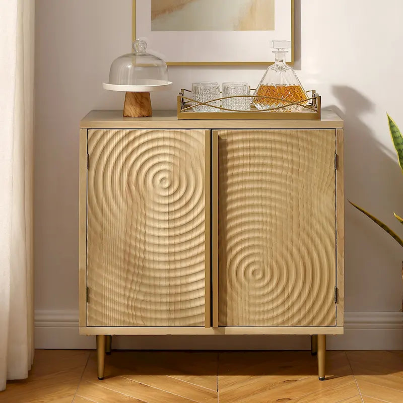 Handcrafted Wood Sideboard with 2 Doors