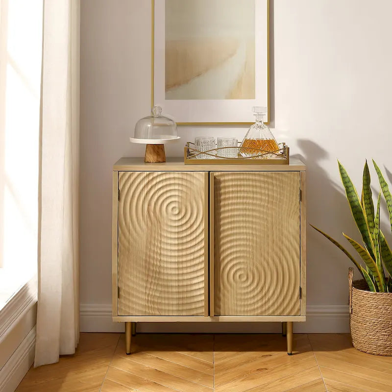 Handcrafted Wood Sideboard with 2 Doors