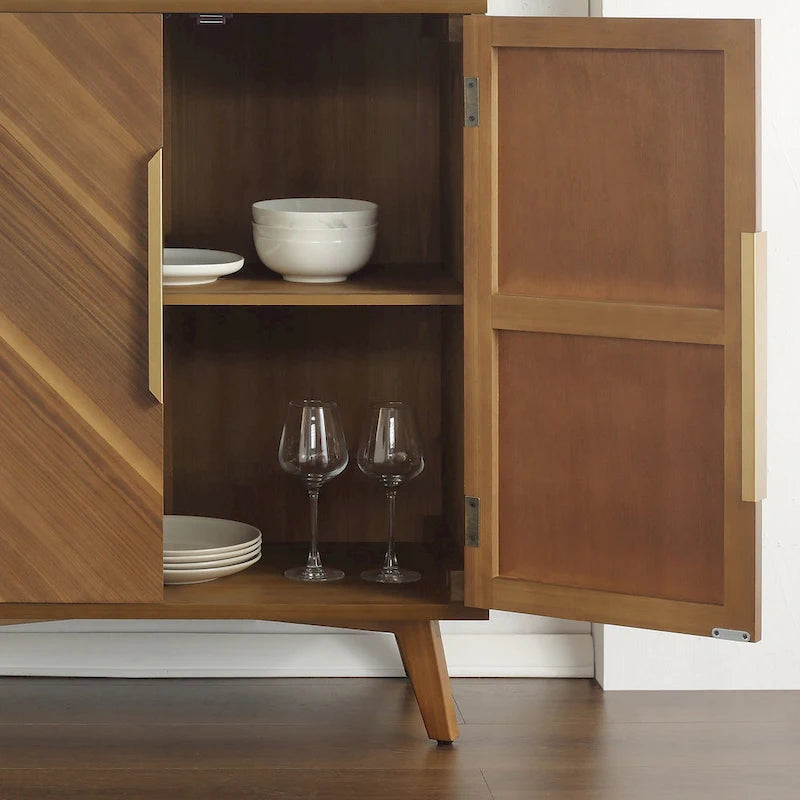 Handcrafted Wood Sideboard with 2 Doors