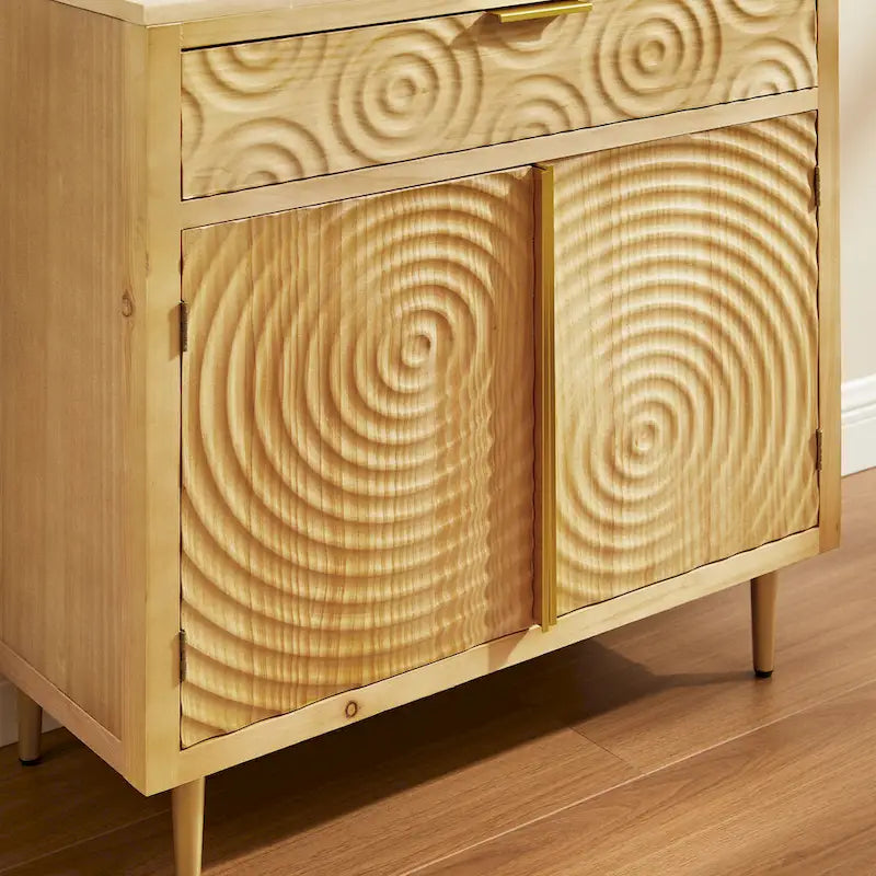 Handcrafted Wood Sideboard with 2 Doors
