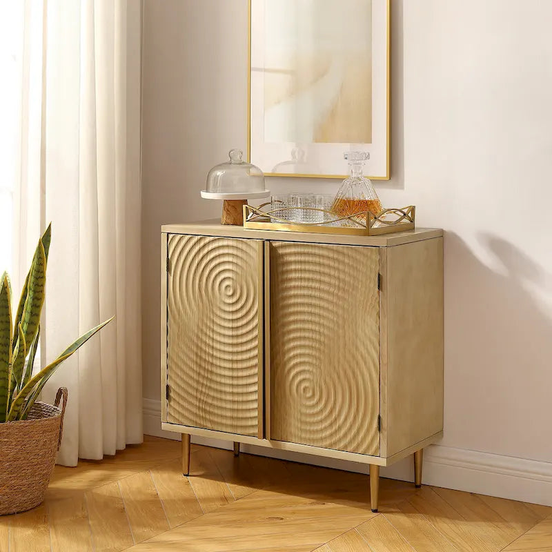Handcrafted Wood Sideboard with 2 Doors
