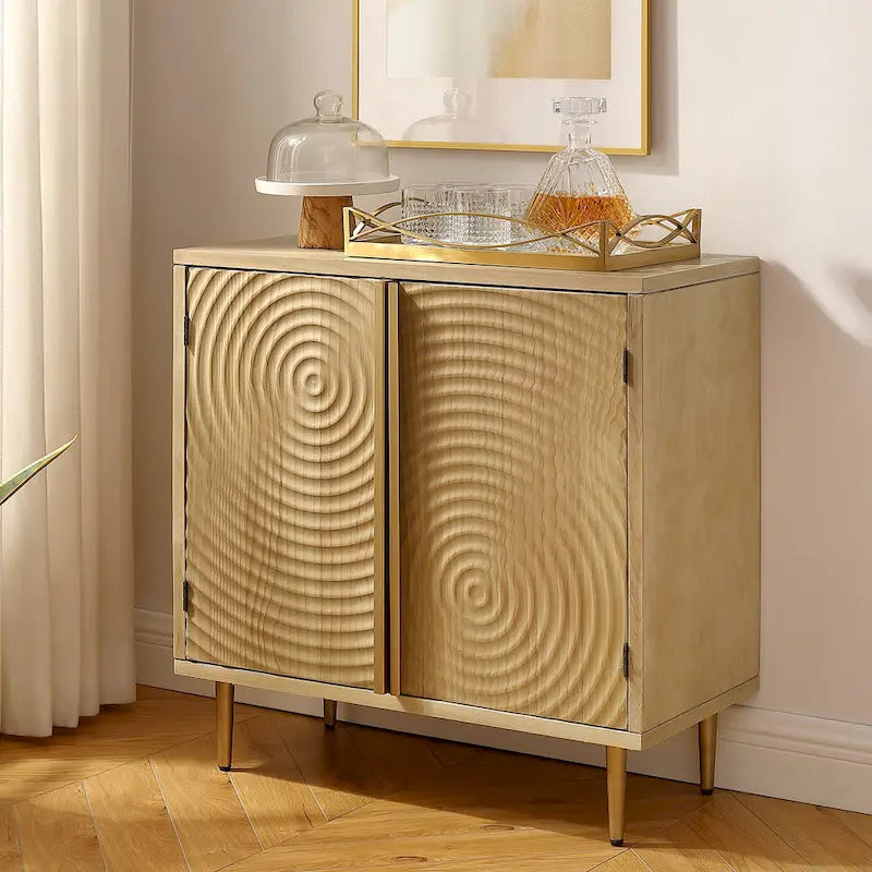 Handcrafted Wood Sideboard with 2 Doors