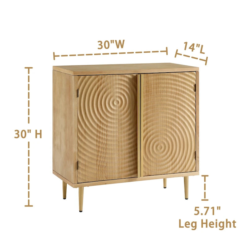Handcrafted Wood Sideboard with 2 Doors
