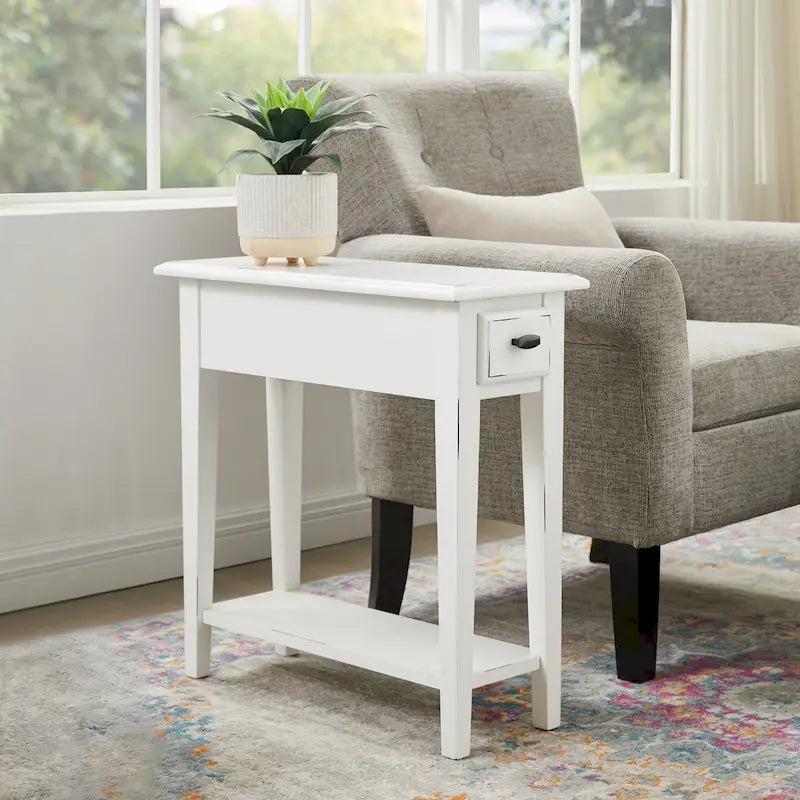 Leick Home One Drawer Narrow Side Table with Shelf