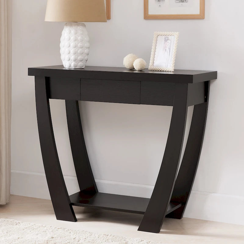 Curved Entryway Storage Sofa Table by