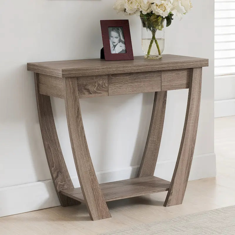 Curved Entryway Storage Sofa Table by