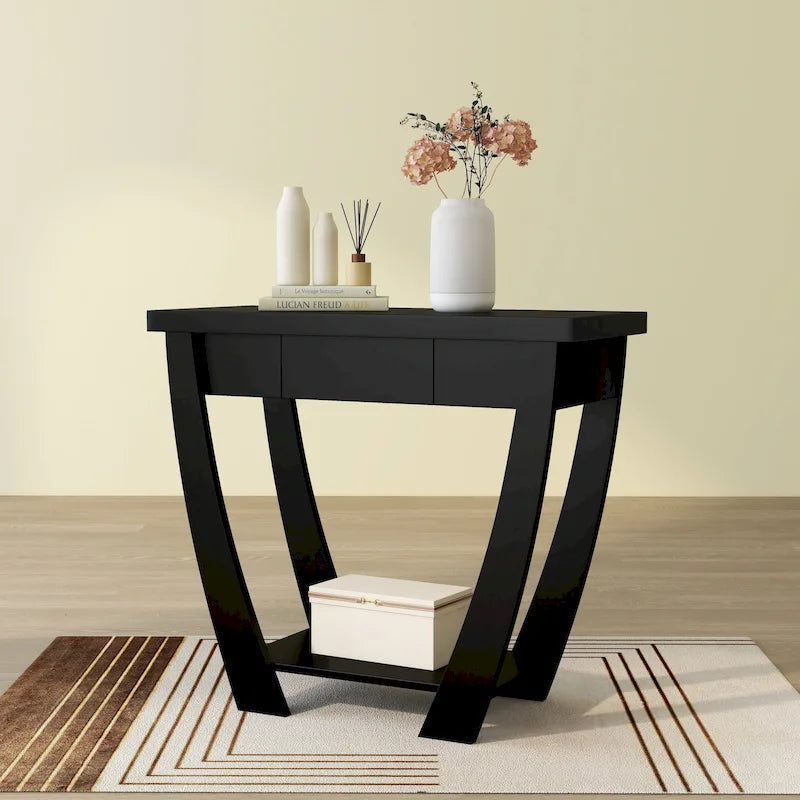 Curved Entryway Storage Sofa Table by