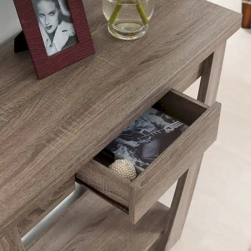 Curved Entryway Storage Sofa Table by