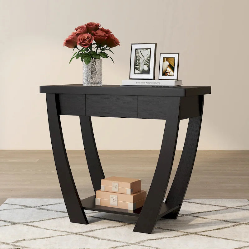 Curved Entryway Storage Sofa Table by