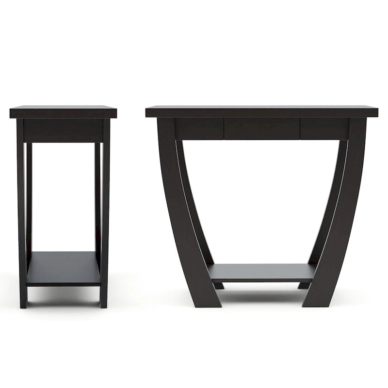 Curved Entryway Storage Sofa Table by