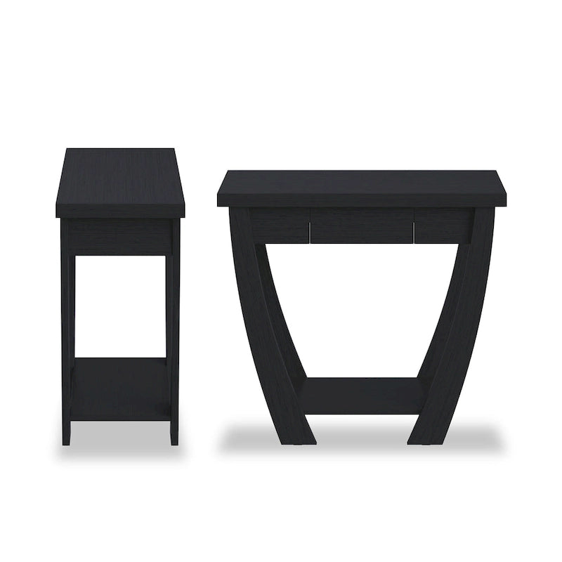 Curved Entryway Storage Sofa Table by