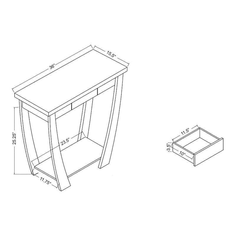 Curved Entryway Storage Sofa Table by