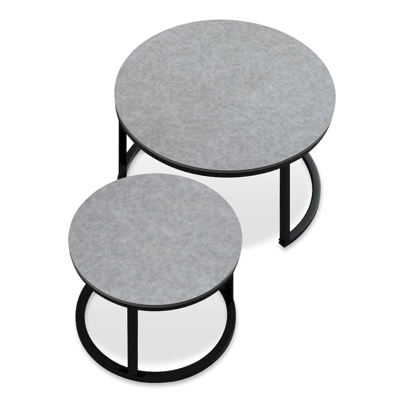 Modern Wooden Waterproof Round Nesting Coffee Table of 2