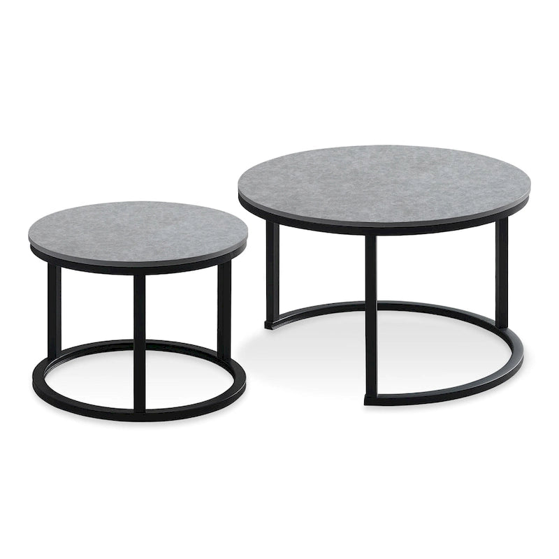 Modern Wooden Waterproof Round Nesting Coffee Table of 2