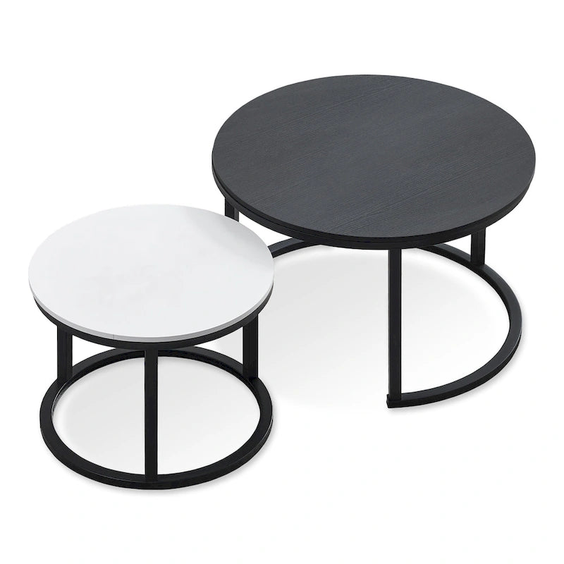 Modern Wooden Waterproof Round Nesting Coffee Table of 2