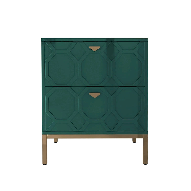 Wooden 2-Drawer Storage Nightstand