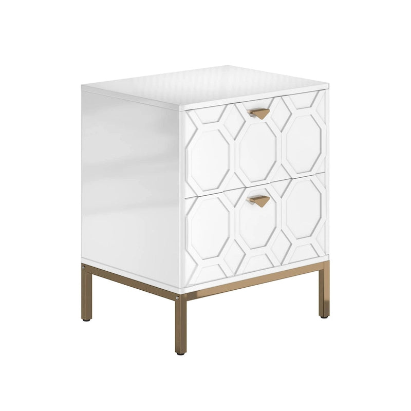 Wooden 2-Drawer Storage Nightstand