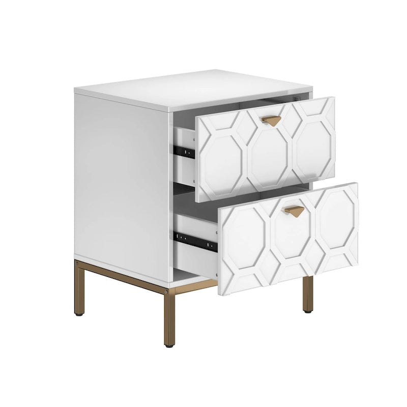 Wooden 2-Drawer Storage Nightstand