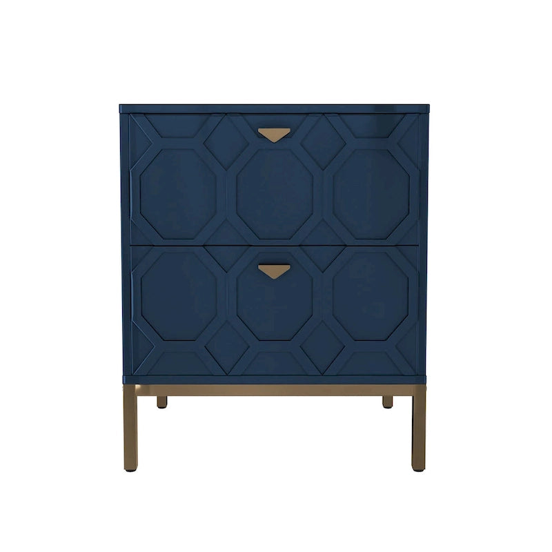 Wooden 2-Drawer Storage Nightstand