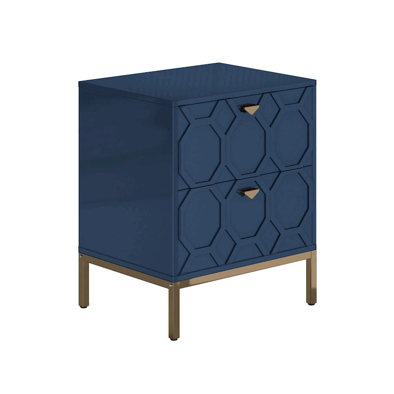 Wooden 2-Drawer Storage Nightstand