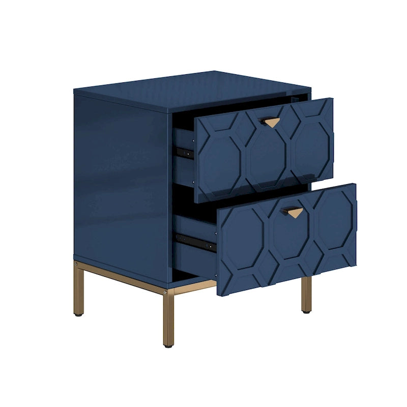 Wooden 2-Drawer Storage Nightstand
