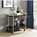 Serving Cart with Gold Frame