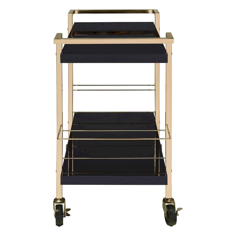 Serving Cart with Gold Frame