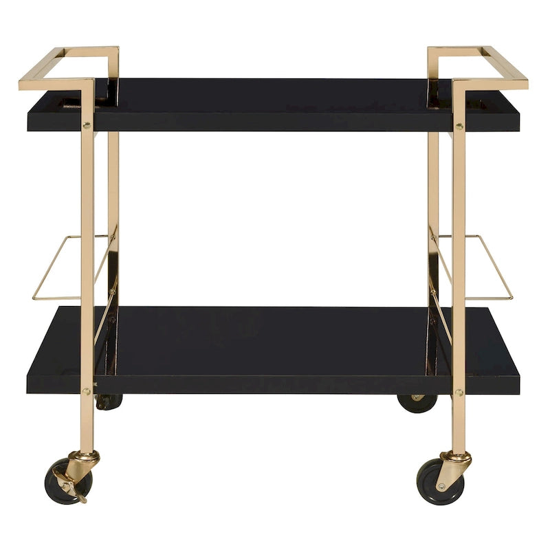 Serving Cart with Gold Frame