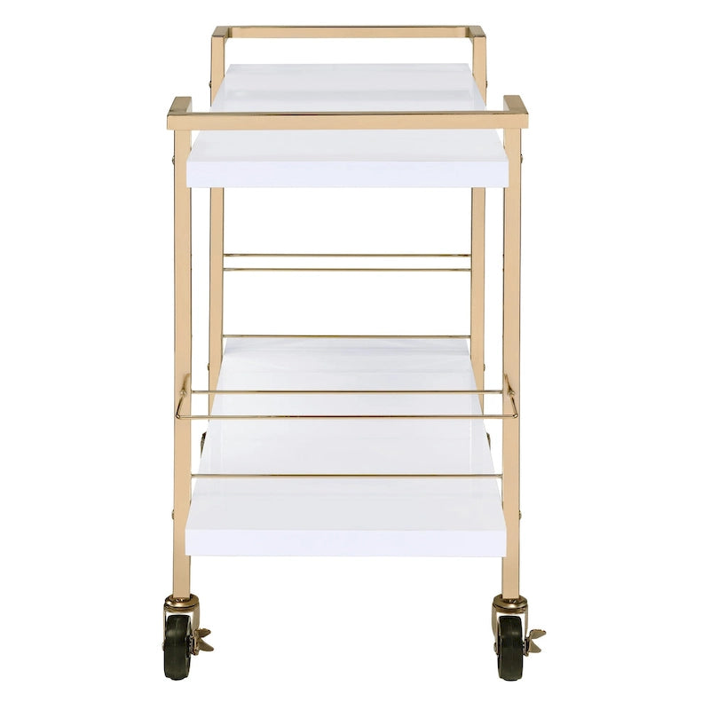 Serving Cart with Gold Frame