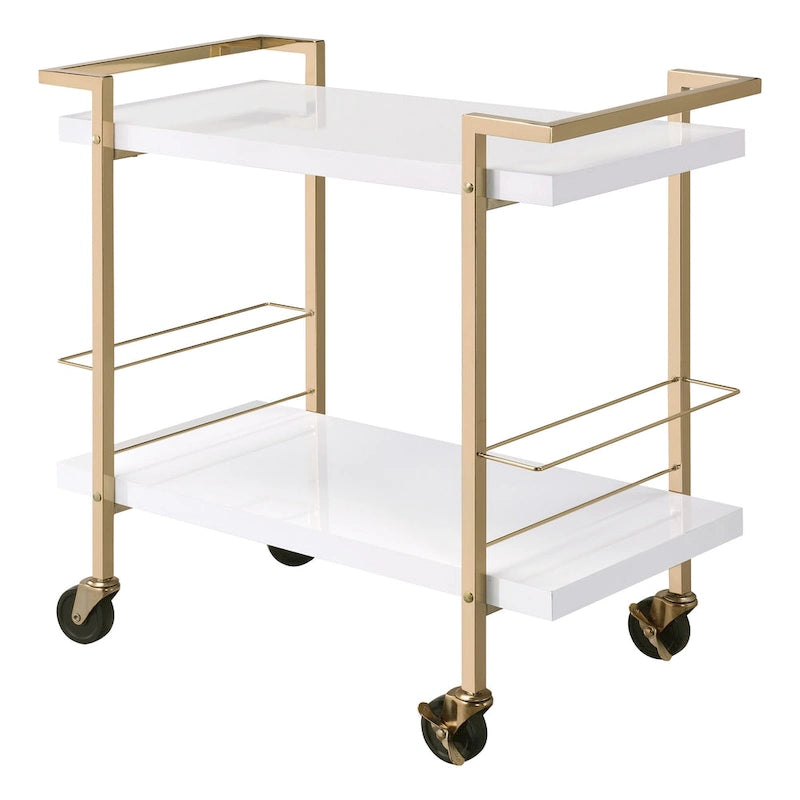 Serving Cart with Gold Frame
