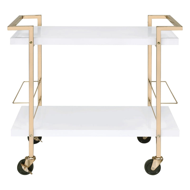 Serving Cart with Gold Frame