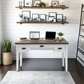 53 inch Writing Desk, No Assembly Required, Two-Tone Finish