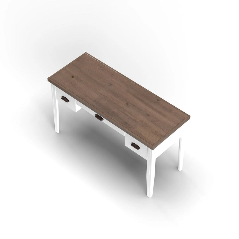 53 inch Writing Desk, No Assembly Required, Two-Tone Finish