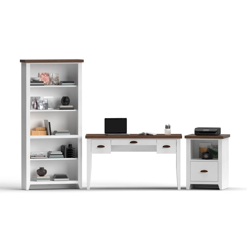 53 inch Writing Desk, No Assembly Required, Two-Tone Finish