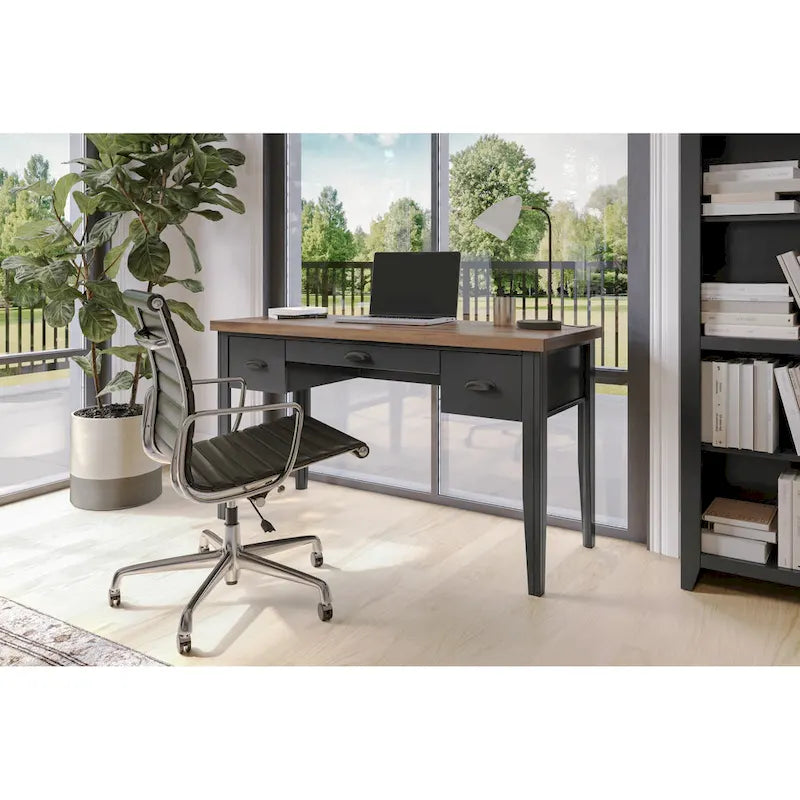 53 inch Writing Desk, No Assembly Required, Two-Tone Finish