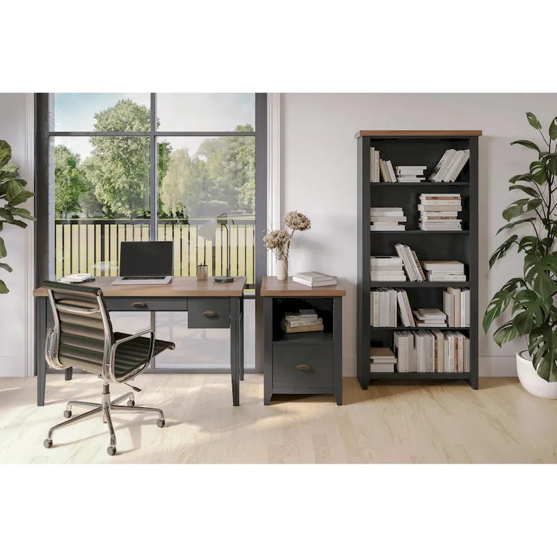 53 inch Writing Desk, No Assembly Required, Two-Tone Finish