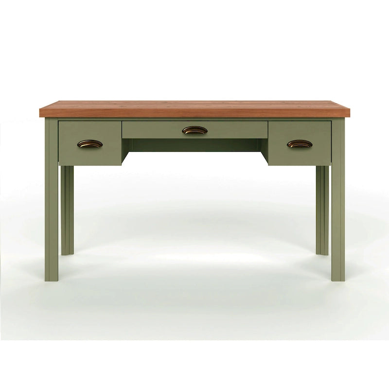 53 inch Writing Desk, No Assembly Required, Two-Tone Finish