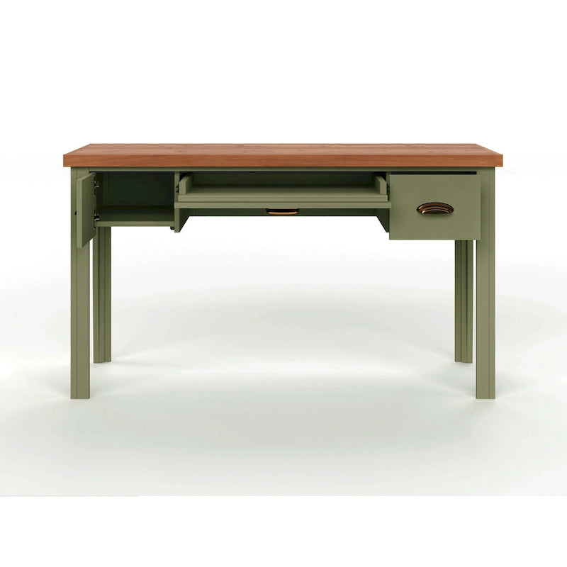 53 inch Writing Desk, No Assembly Required, Two-Tone Finish